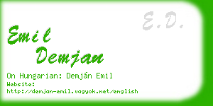 emil demjan business card