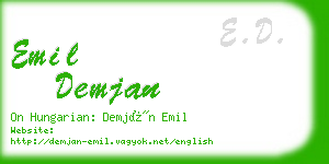 emil demjan business card